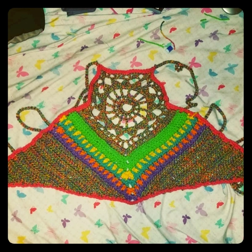 Bright Crocheted Halter Top
